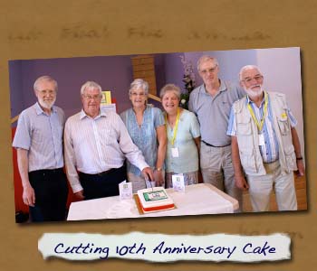 Cutting 10th Anniversary Cake