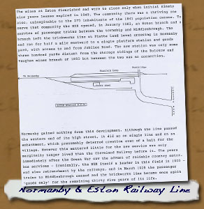 Normanby Railway - Eston Branch Line
- Click On This for Larger Image
     (Opens in New Window)