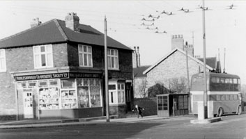 Photo 10  - Co-operative Shop and Trackless Turning Circle 1974