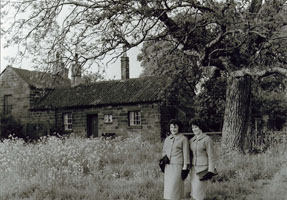 Photo 12  - Maureen and Margaret Conway in Front of the Cottages -  in Smith Dock Park, Normanby Demolished in 1950s