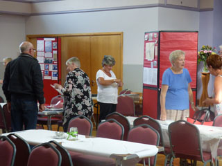 Photo 2  - 2018 Exhibition - Preparations on Friday -  Kester Marsh, Joan Outhwaite, Sue Longstaff, Cynthia Womack