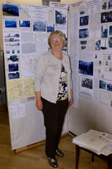Photo 5  - 2016 Exhibition - Sylvia Fairbrass (nee Laverick) beside the Display of Her Researches