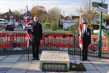 Photo 7  - 2024 Normanby Remembrance Day Service - Standard Bearers Eric Taylor and  Brian Haggath (for Normanby LHG)