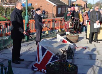 Photo 18  - 2024 Normanby Remembrance Day Service - Standards Are Dipped for Two Minutes Silence