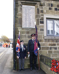 Photo 9  - 2023 Normanby Remembrance Day Service - Standard Bearers -  Brian Haggath (for Normanby LHG) and Salvation Army