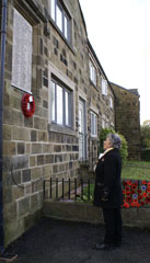 Photo 16  - 2023 Normanby Remembrance Day Service - Sue Longstaff Lays a Wreath on Behalf of Normanby LHG