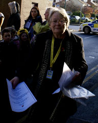Photo 9  - 2016 Normanby Remembrance Day - 
Sylvia Fairbrass Distributes Service Details