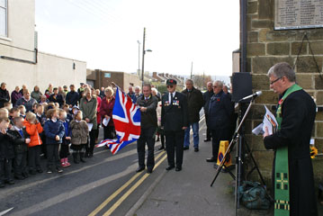 Photo 5  - 2014 Normanby Remembrance Day - The Union Flag is Dipped in Homage