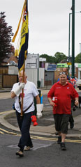 Photo 1  - British Legion Memorial Walk - Eric Howden arrives at Normanby War Memorial