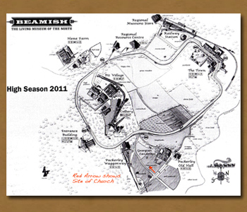 Saint Helen's Church location on Beamish Map