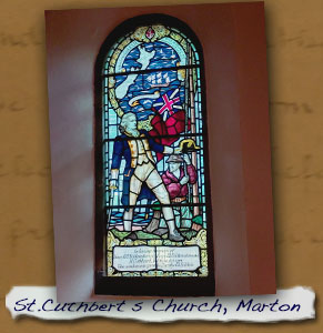 Stained Glass Window Depicting Captain Cook
- Click On This for Larger Image (Opens in New Window)