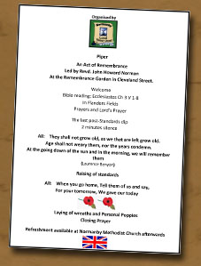 2024 Remembrance Day - Order of Service Page 1 of 2
- Click On This for Larger Image (Opens in New Window)