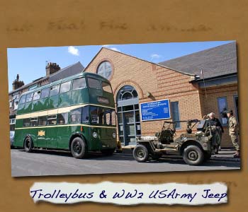 Trolleybus & WW2 US Army Jeep