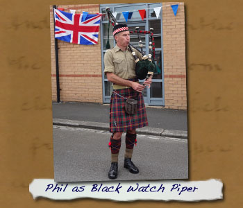 2014 Exhibition - Phil Meadows as Black Watch Piper
- Click On This for Larger Image
   (Opens in New Window)