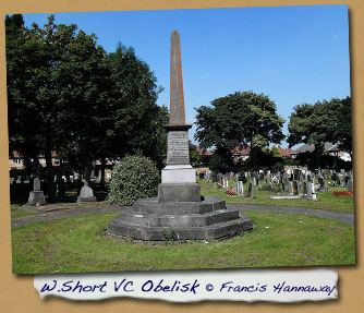 William Henry Short VC: Obelisk in Eston Cemetery
- Click On This for Larger Image (Opens in New Window)