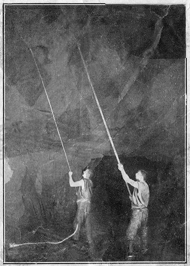 Eston Ironstone Mine Photo 1: Miners Bringing Down Stones