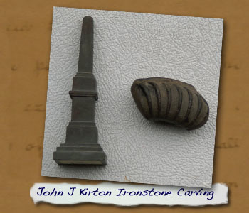 John J. Kirton Ironstone Carving and Fossil
 - Click On This for Larger Image
       (Opens in New Window)