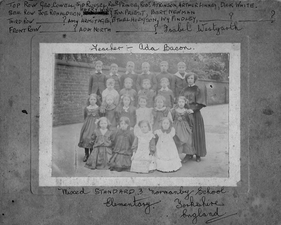 Richard White’s Photo of Normanby School - 1909 Standard 3 Class