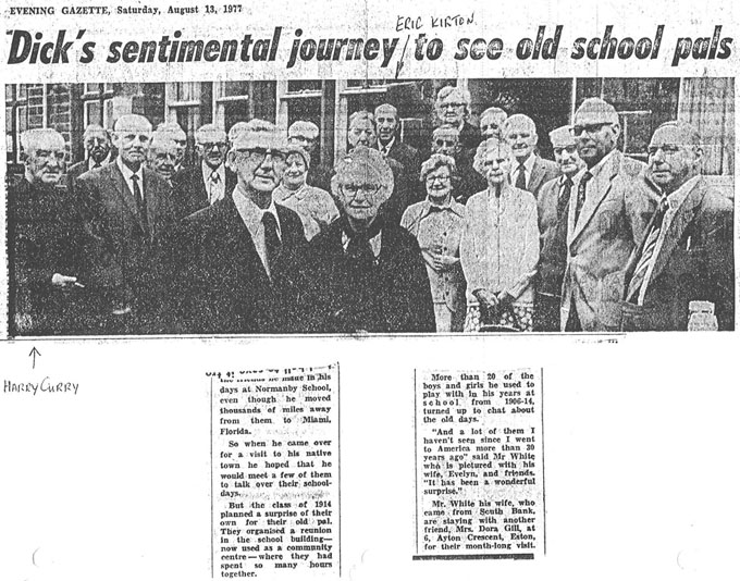 Richard White’s Newspaper Article of 1977 Re-union of Normanby School 1914 Class