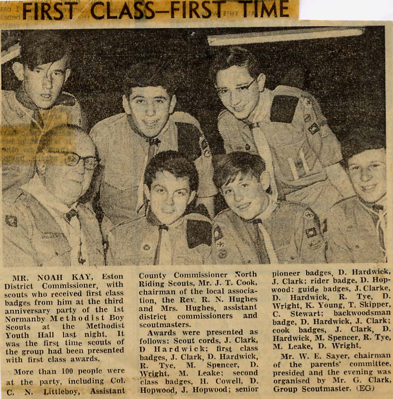 Normanby Methodist Boy Scouts Newspaper Article
- Click On This for Larger Image (Opens in New Window)