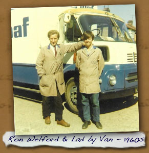 Ron Welford and lad by Bread Van in 1960s
 - Click On This for Larger Image
       (Opens in New Window)