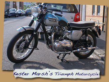 Kester Marsh’s Triumph Motorbike
 - Click On This for Larger Image
         (Opens in New Tab)