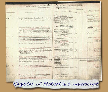 County Borough of Middlesbrough Register of Motor Cars
      - Click On This for Larger Image (Opens in New Tab)